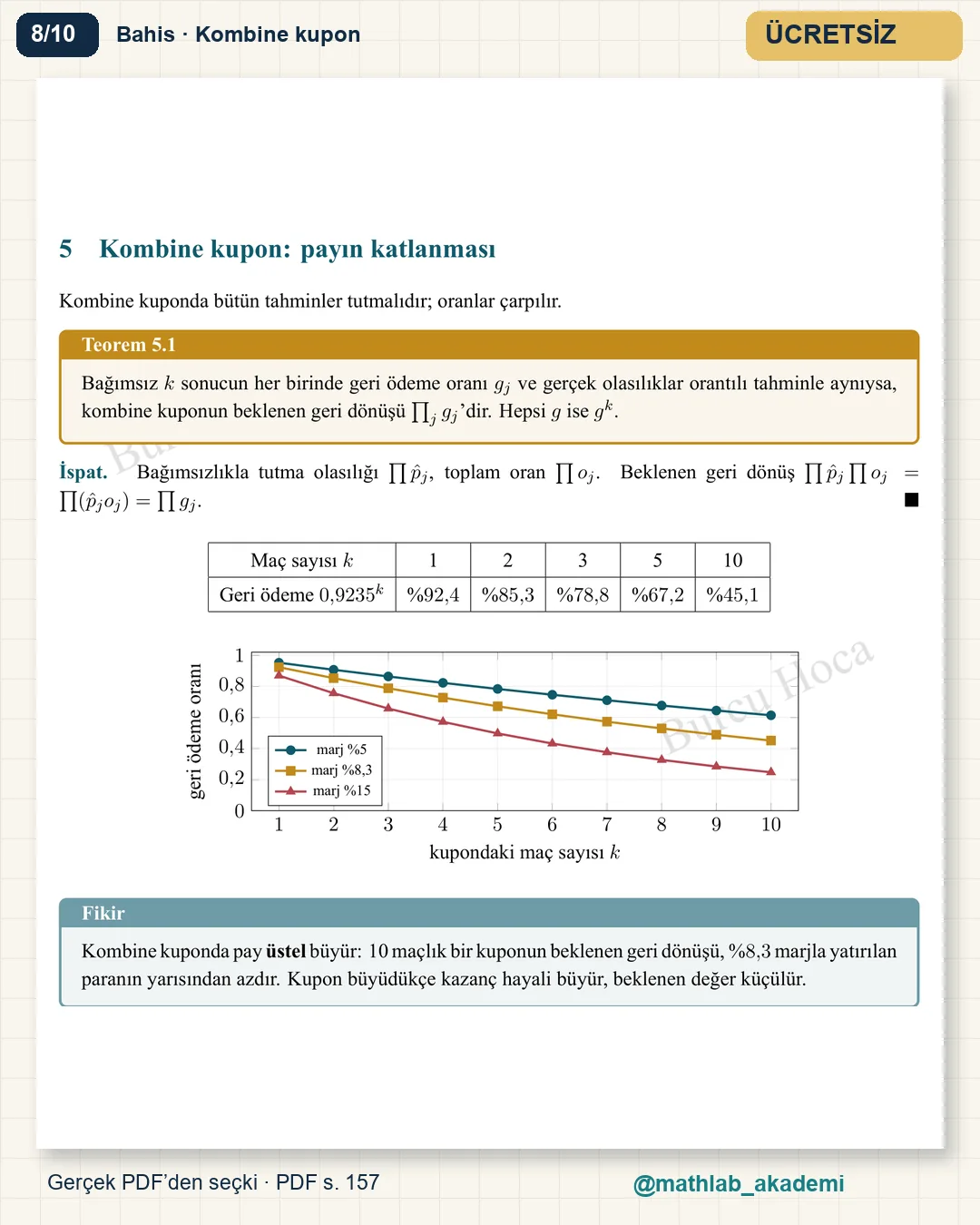 Şans Oyunlarının Matematiği kitabından örnek sayfa 8