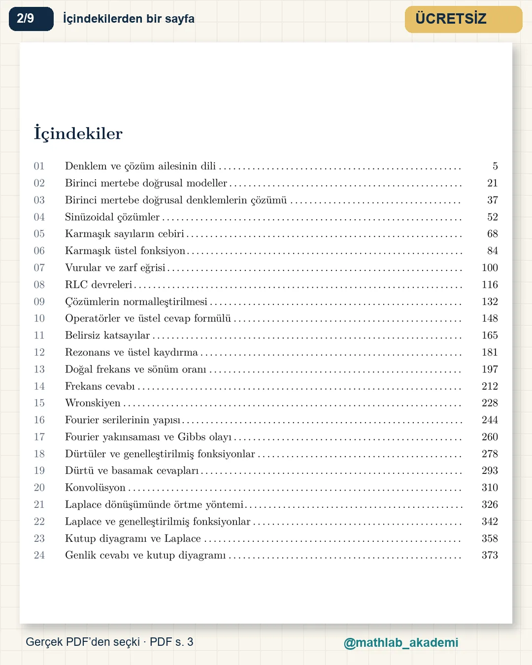 Diferansiyel Denklemler kitabından örnek sayfa 2