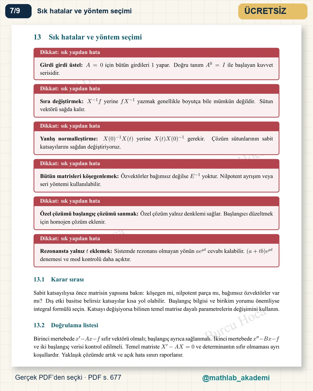 Diferansiyel Denklemler kitabından örnek sayfa 7