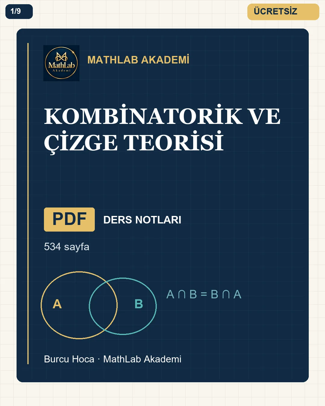 Kombinatorik ve Çizge Teorisi kitabından örnek sayfa 1