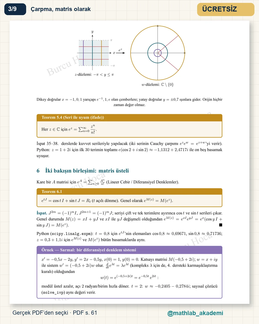 Kompleks Analiz kitabından örnek sayfa 3