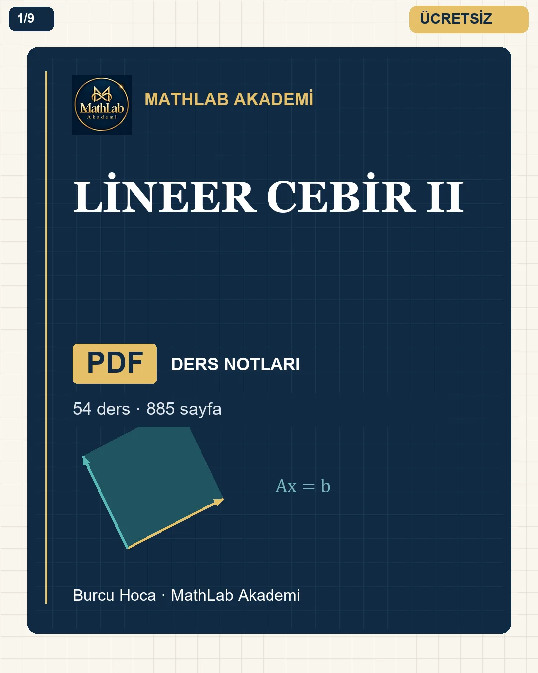 Lineer Cebir II kitabından örnek sayfa 1