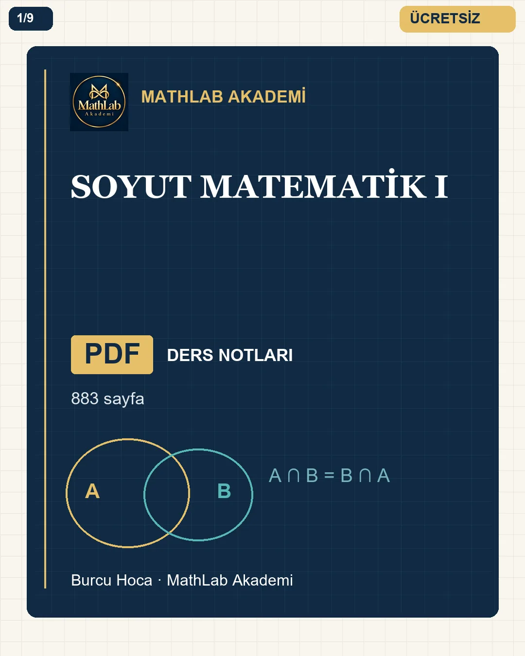 Soyut Matematik I kitabından örnek sayfa 1