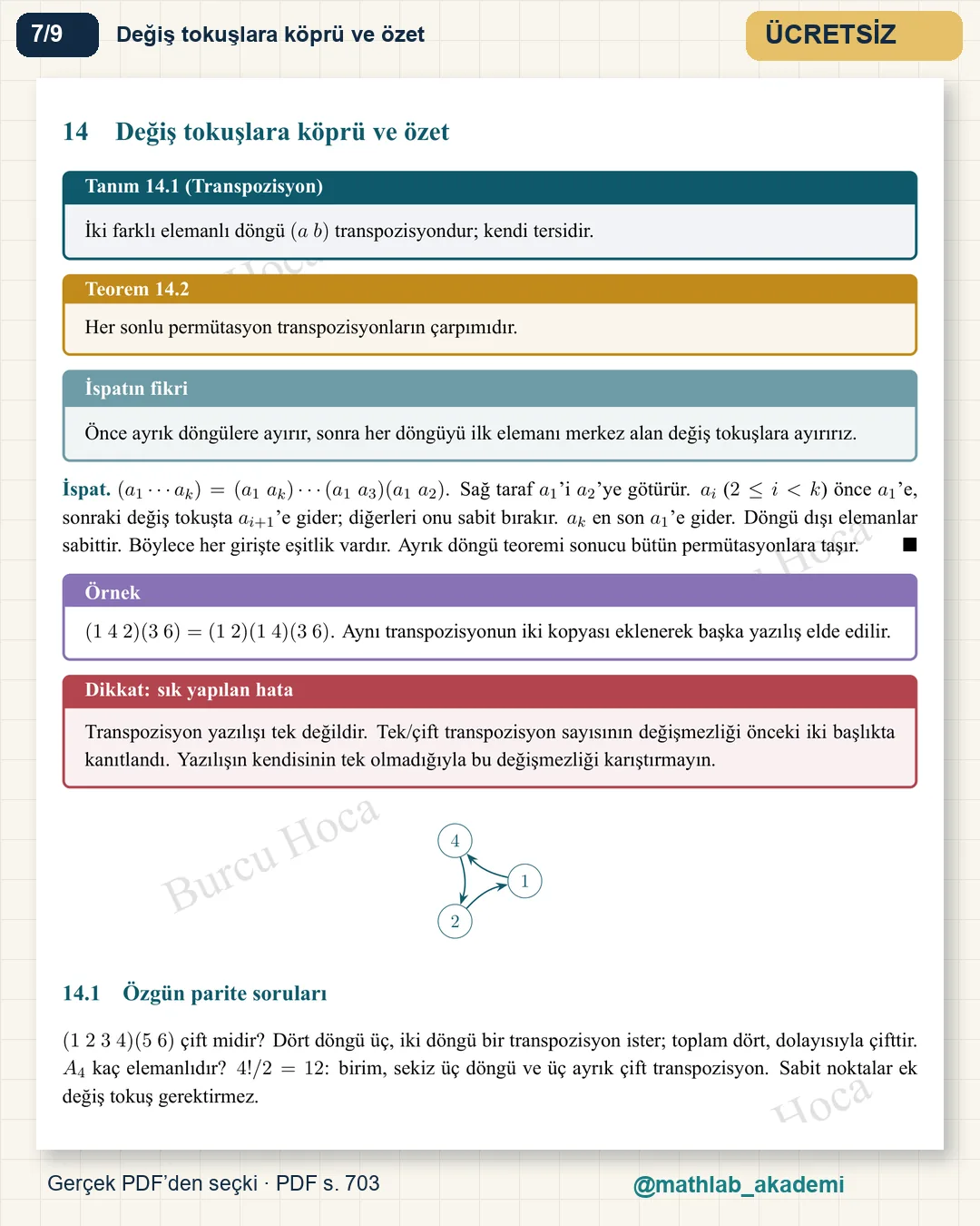 Soyut Matematik I kitabından örnek sayfa 7