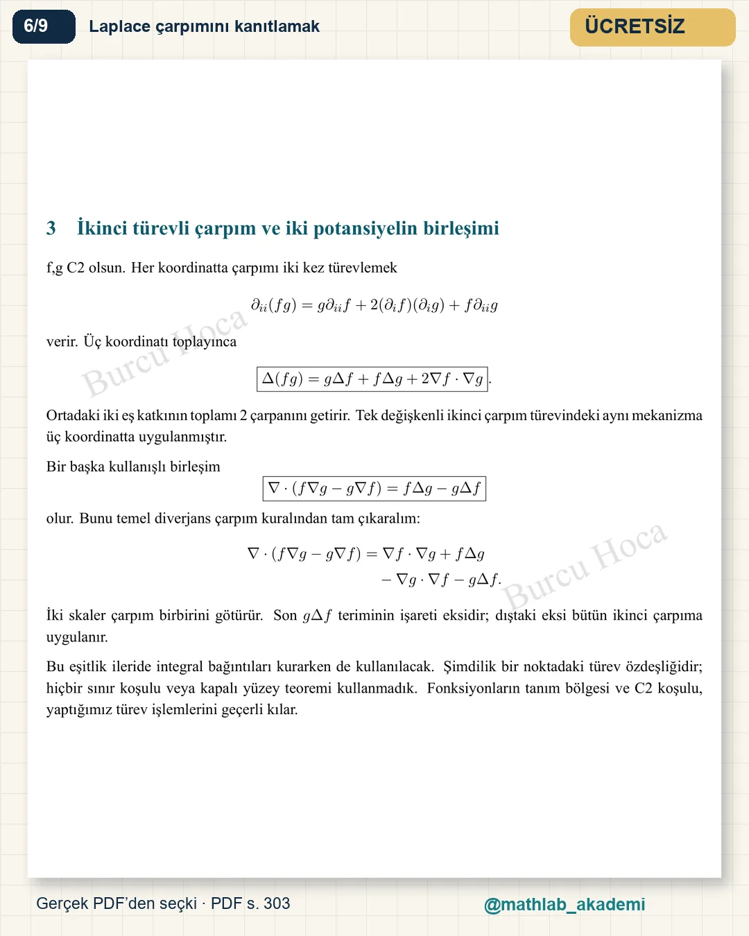 Vektör Analizi ve Çok Katlı İntegraller kitabından örnek sayfa 6