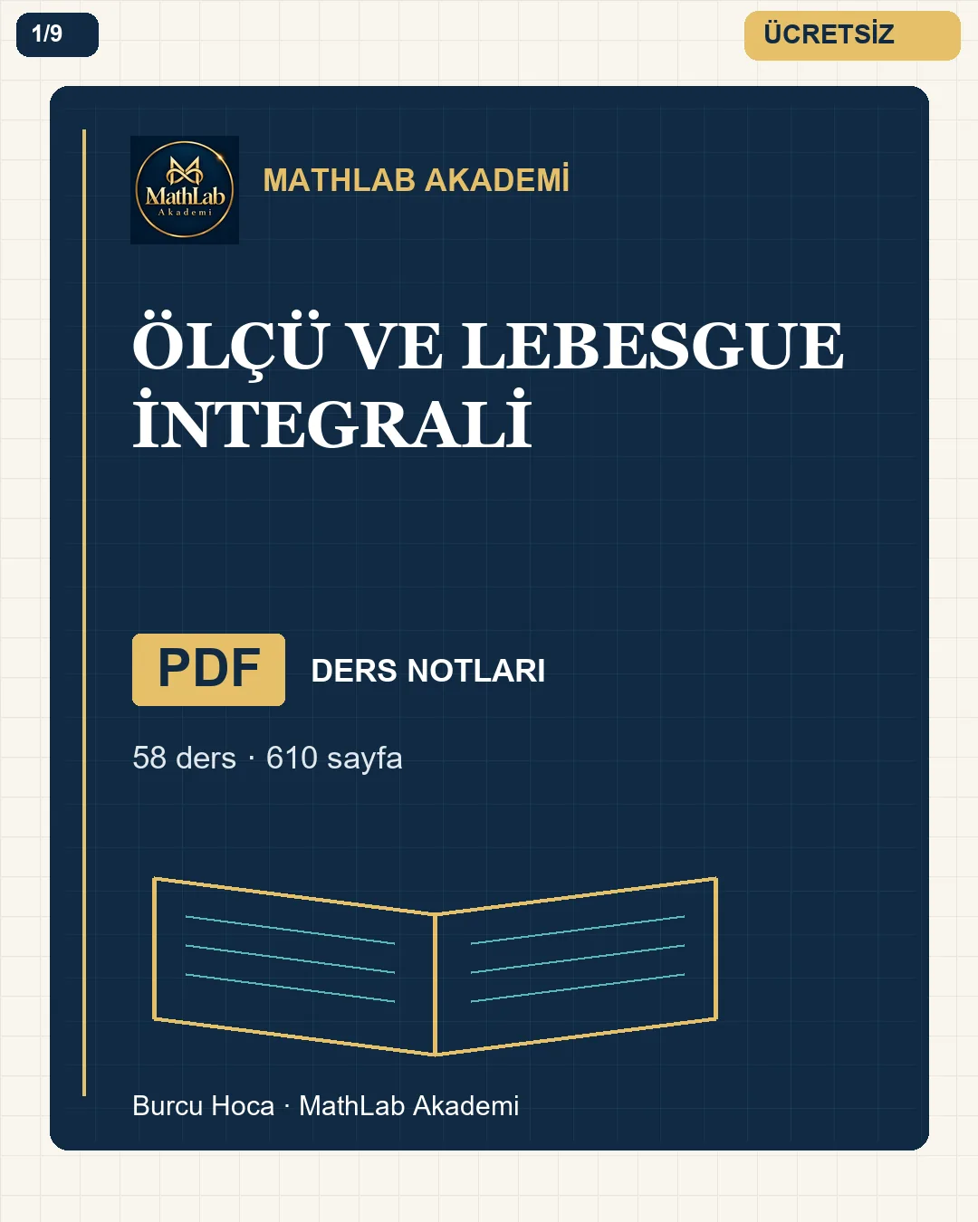 Ölçü ve Lebesgue İntegrali kitabından örnek sayfa 1