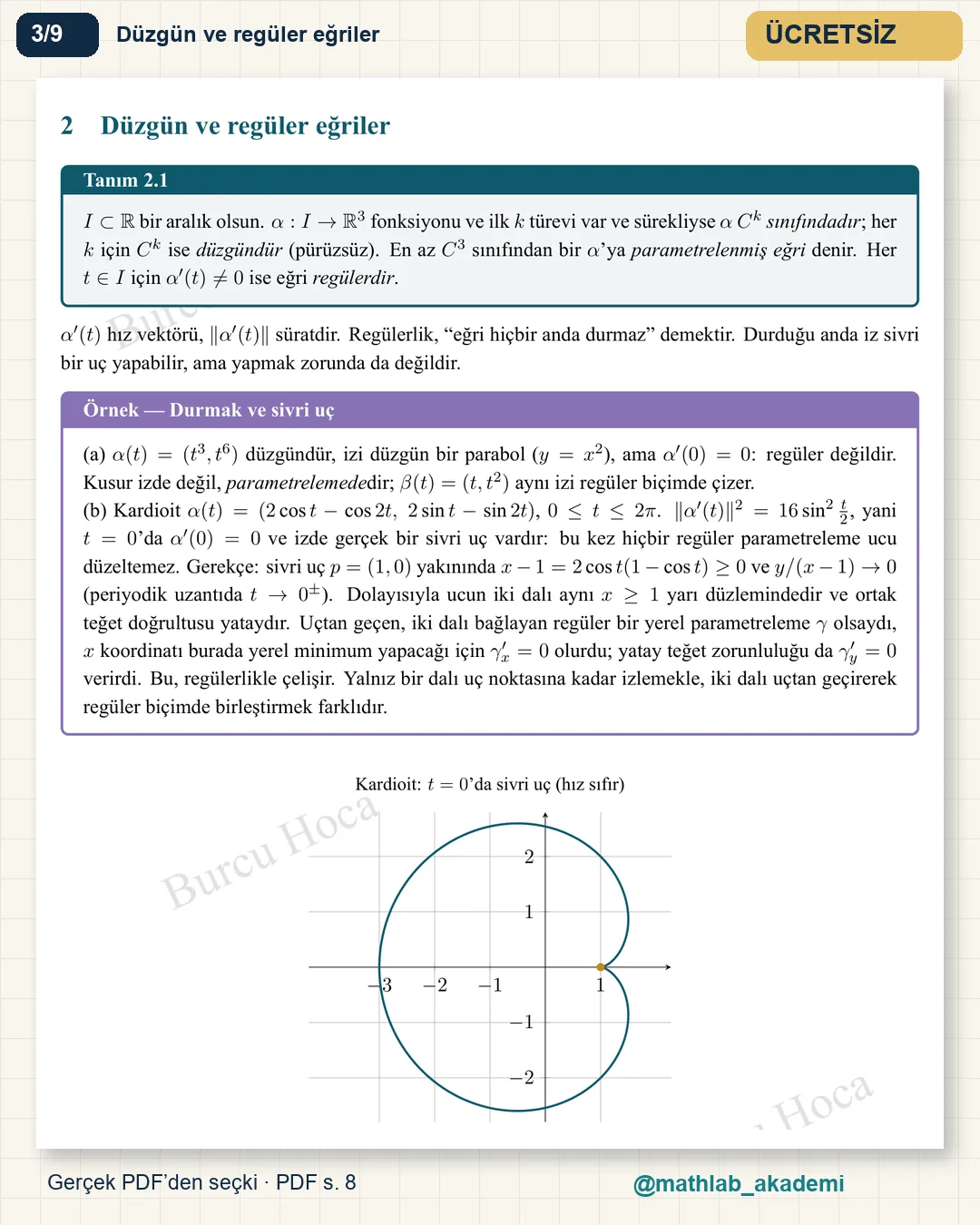 Diferansiyel Geometri kitabından örnek sayfa 3