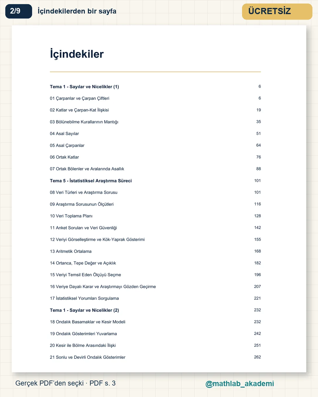 6. Sınıf Matematik kitabından örnek sayfa 2