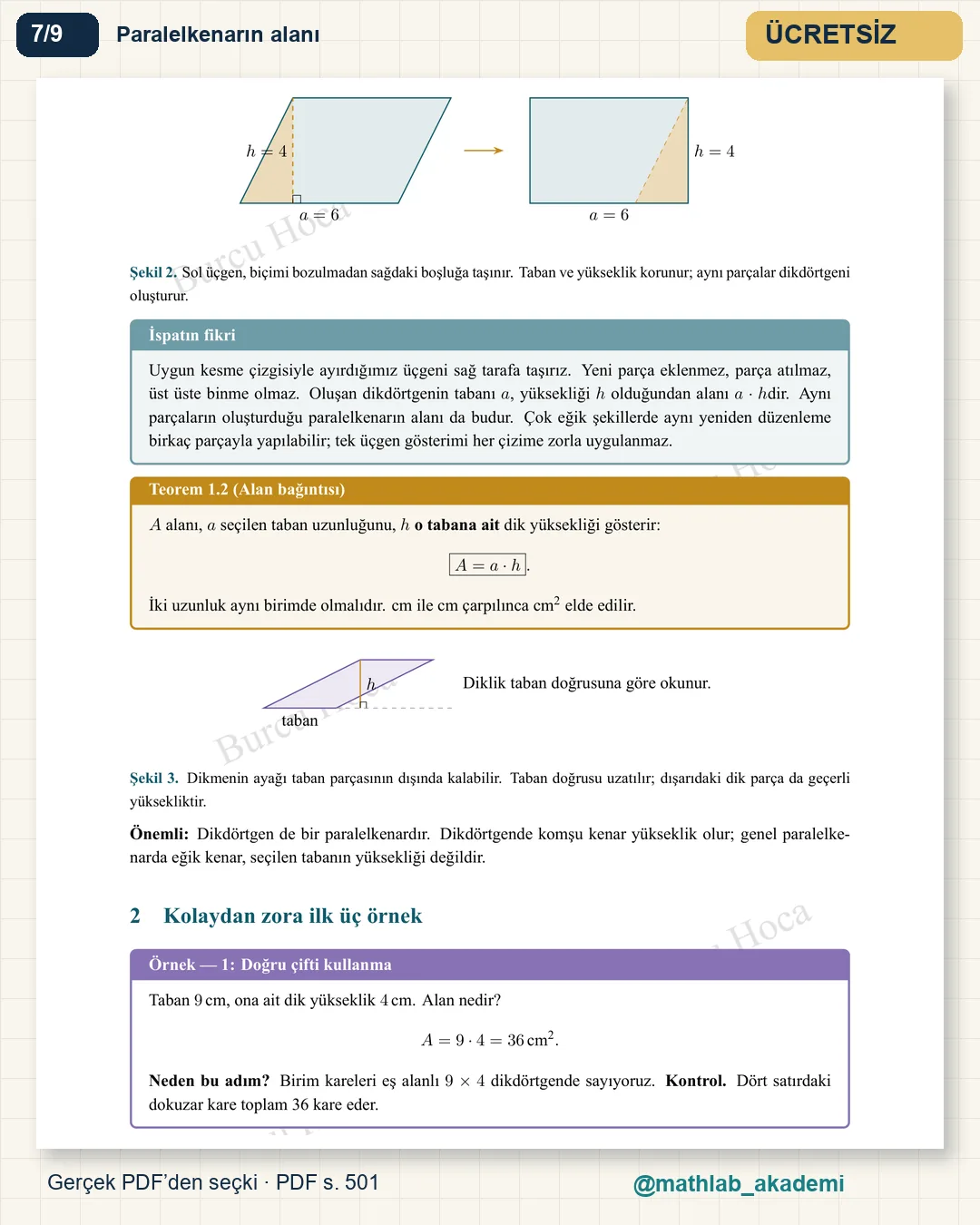 6. Sınıf Matematik kitabından örnek sayfa 7