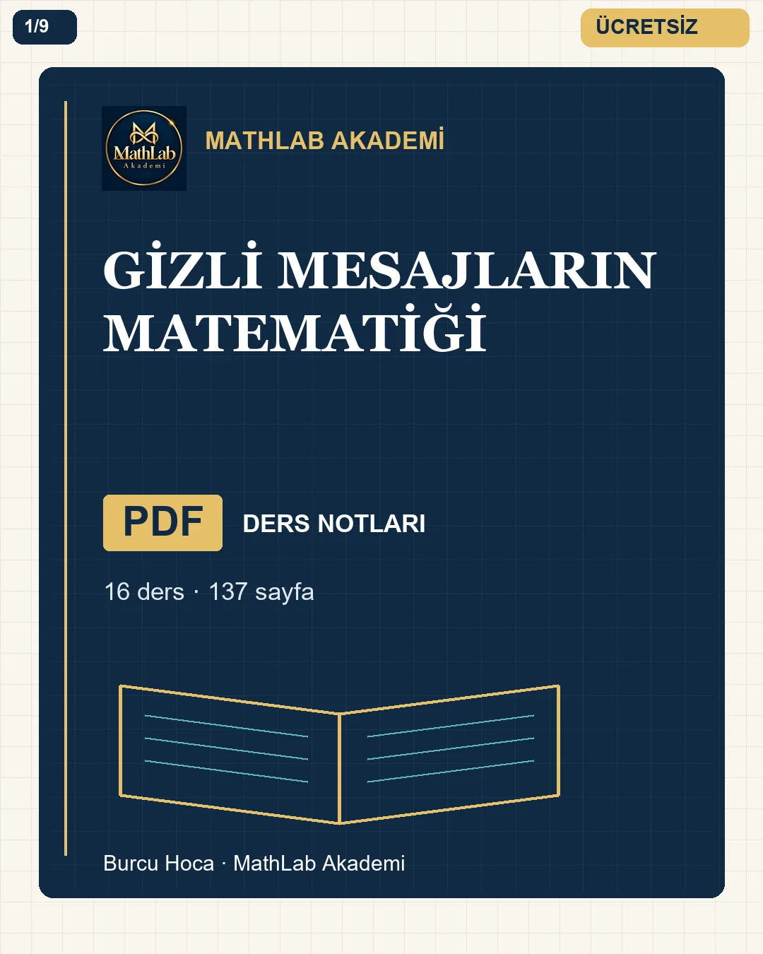 Gizli Mesajların Matematiği kitabından örnek sayfa 1