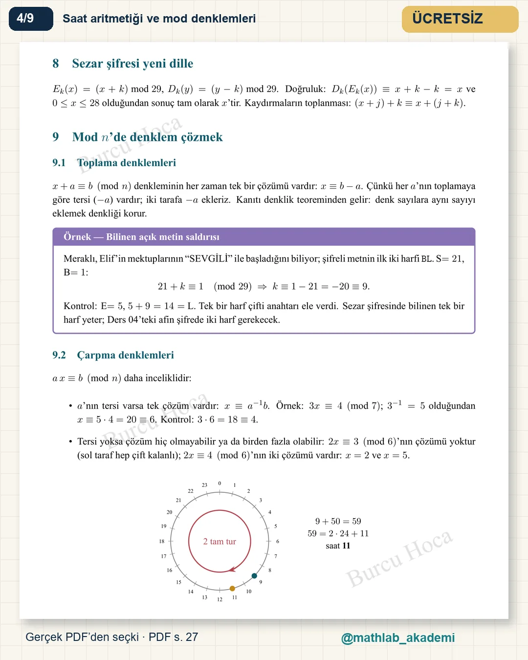 Gizli Mesajların Matematiği kitabından örnek sayfa 4