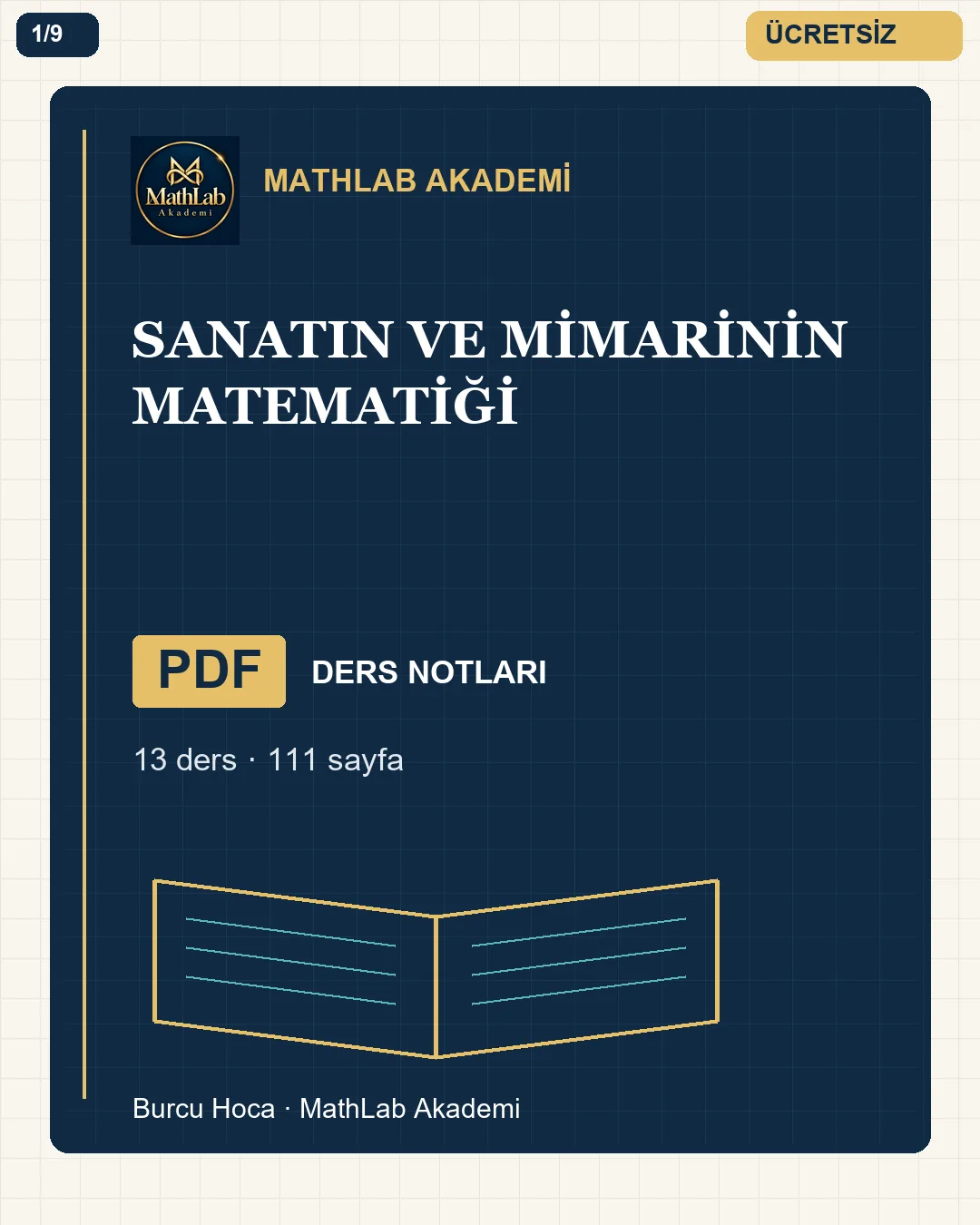 Sanatın ve Mimarinin Matematiği kitabından örnek sayfa 1